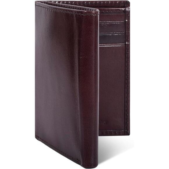 Real Leather Trifold Wallet for Men Brown8
